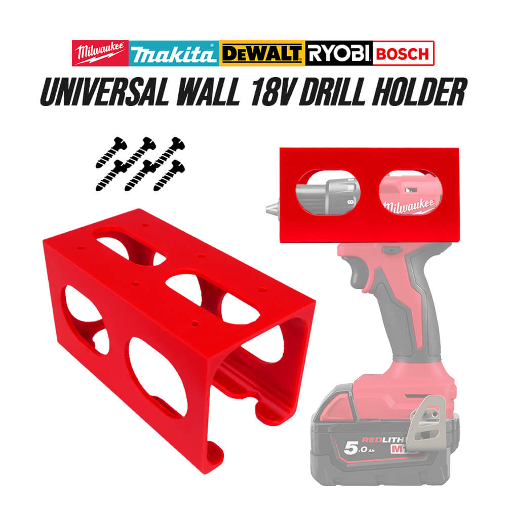 Power Tools Brand - ที่ยึดสว่านติดผนังแบบยูนิเวอร์แซล 18V, ขายึดเก็บเครื่องมือแบบหนาสำหรับสว่านไร้สาย, ใช้ได้กับแบรนด์ดังส่วนใหญ่