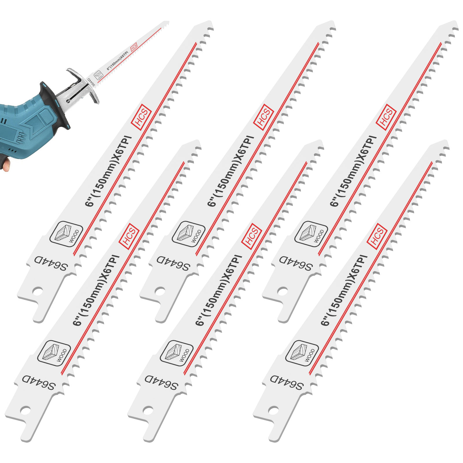 Power Tools Jigsaw - ใบเลื่อยตัดไม้ 5 ชิ้น แบบ HCS สำหรับเลื่อยฉลุ