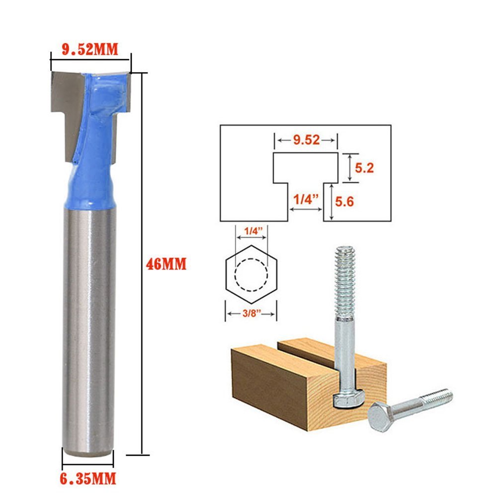 Power Tools For Woodworking - A11I 1/4 นิ้ว Shank T-Slot CUTTER