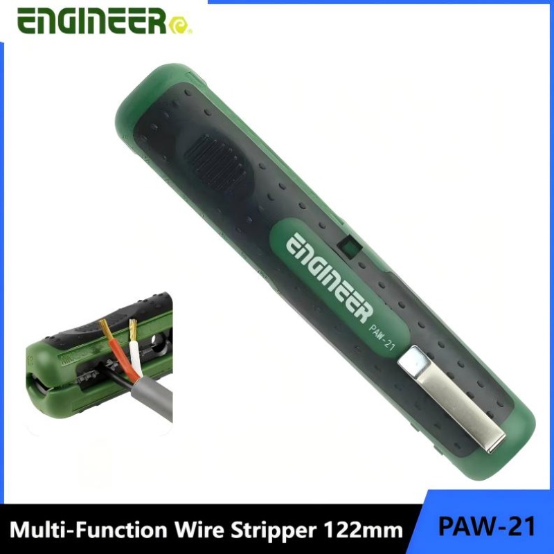 Power Tools Japan - ENGINEER PAW-21 เครื่องมือปอกสายเคเบิลแบบโคแอกเชียลทรงกลมอเนกประสงค์ ขนาด 122 มม.