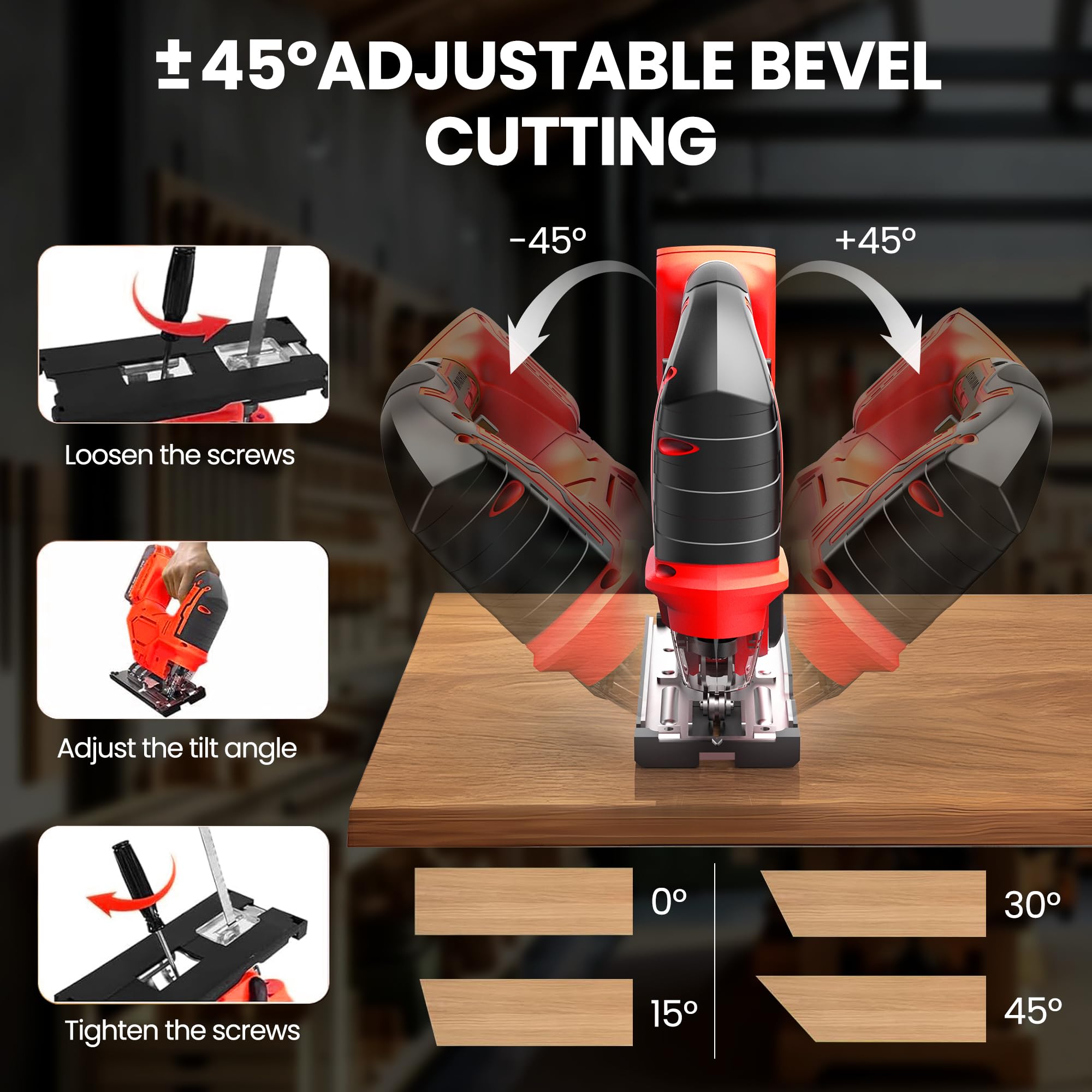 เลื่อยจิ๊กซอไร้สายแบบพกพา ไร้แ - Power Tools Jigsaw บทวิจารณ์และราคา