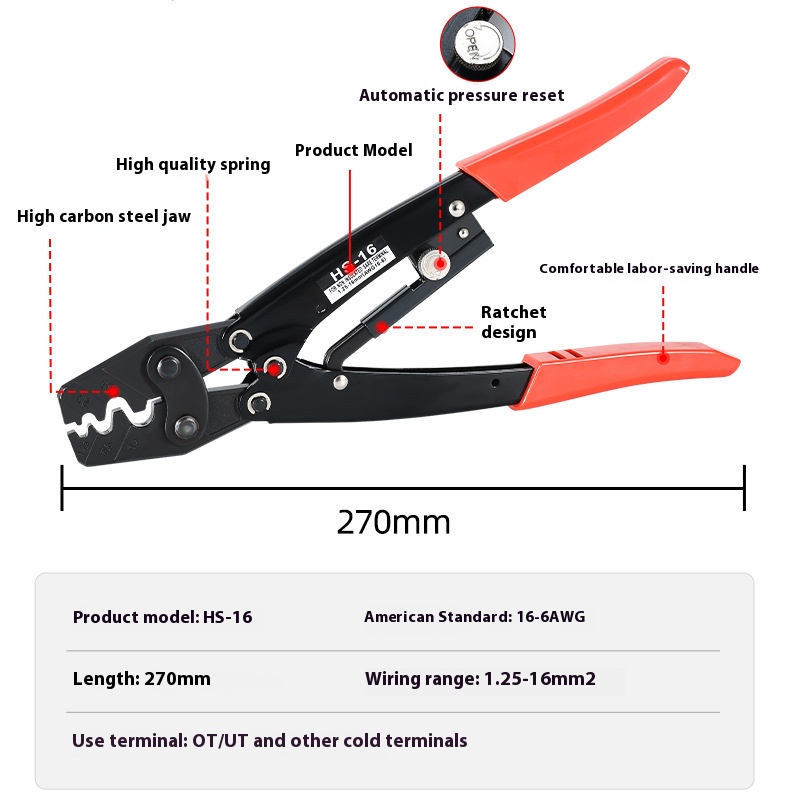 HS-16 CRIMPER Plier Ratcheting - Power Tools Japan บทวิจารณ์และราคา